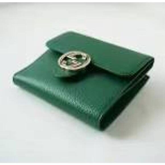 NEW Gucci Emerald Dollar Calf Leather Interlocking Wallet - Picture 4 of 6